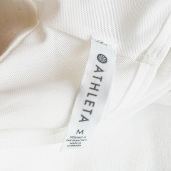 ATHLETA Reverse Layering Crop Sports Bra White - Picture 5 of 9